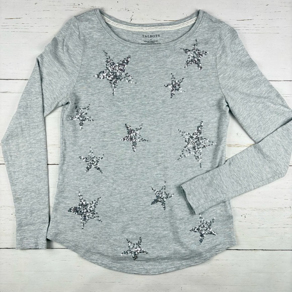 Talbots Sequin Star Modal Tee S - Picture 1 of 5